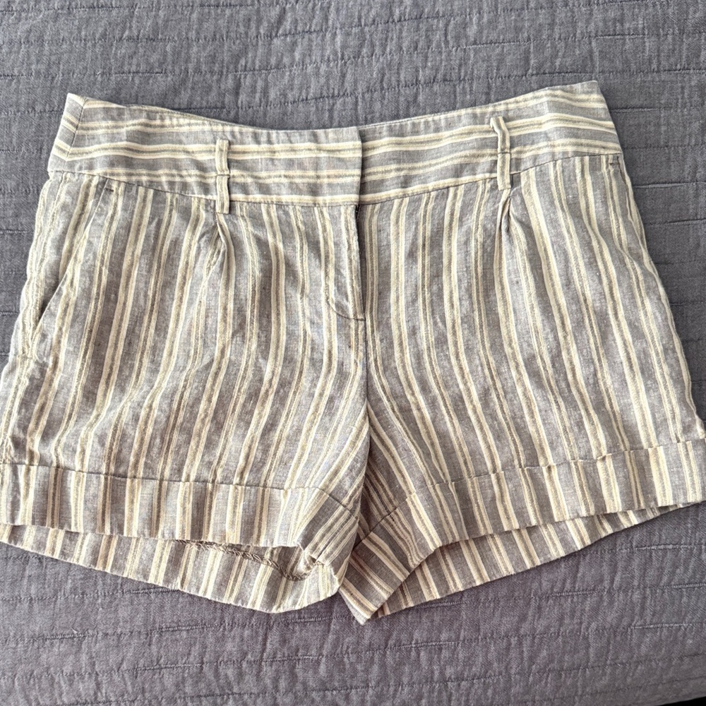 LOFT Beige Striped Women's Shorts